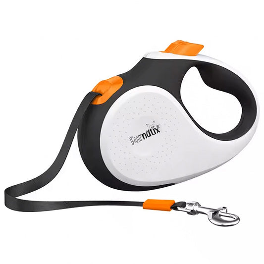 Retractable Dog Leash - Black, White and Orange