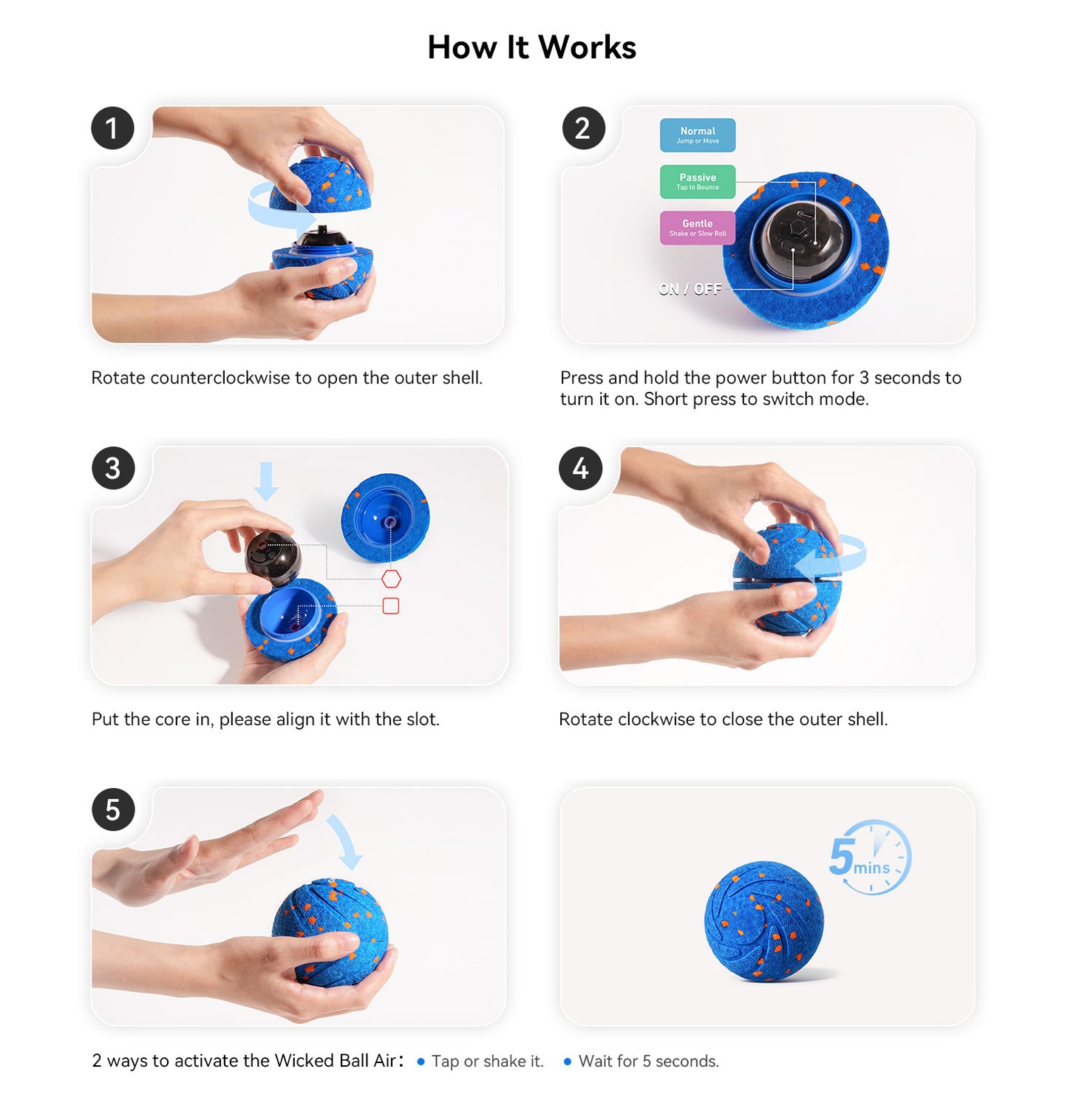 Smart Dog Ball - Interactive - Blue