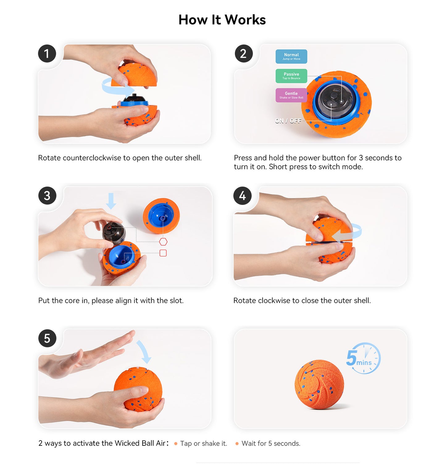 Smart Dog Ball - Interactive - Orange
